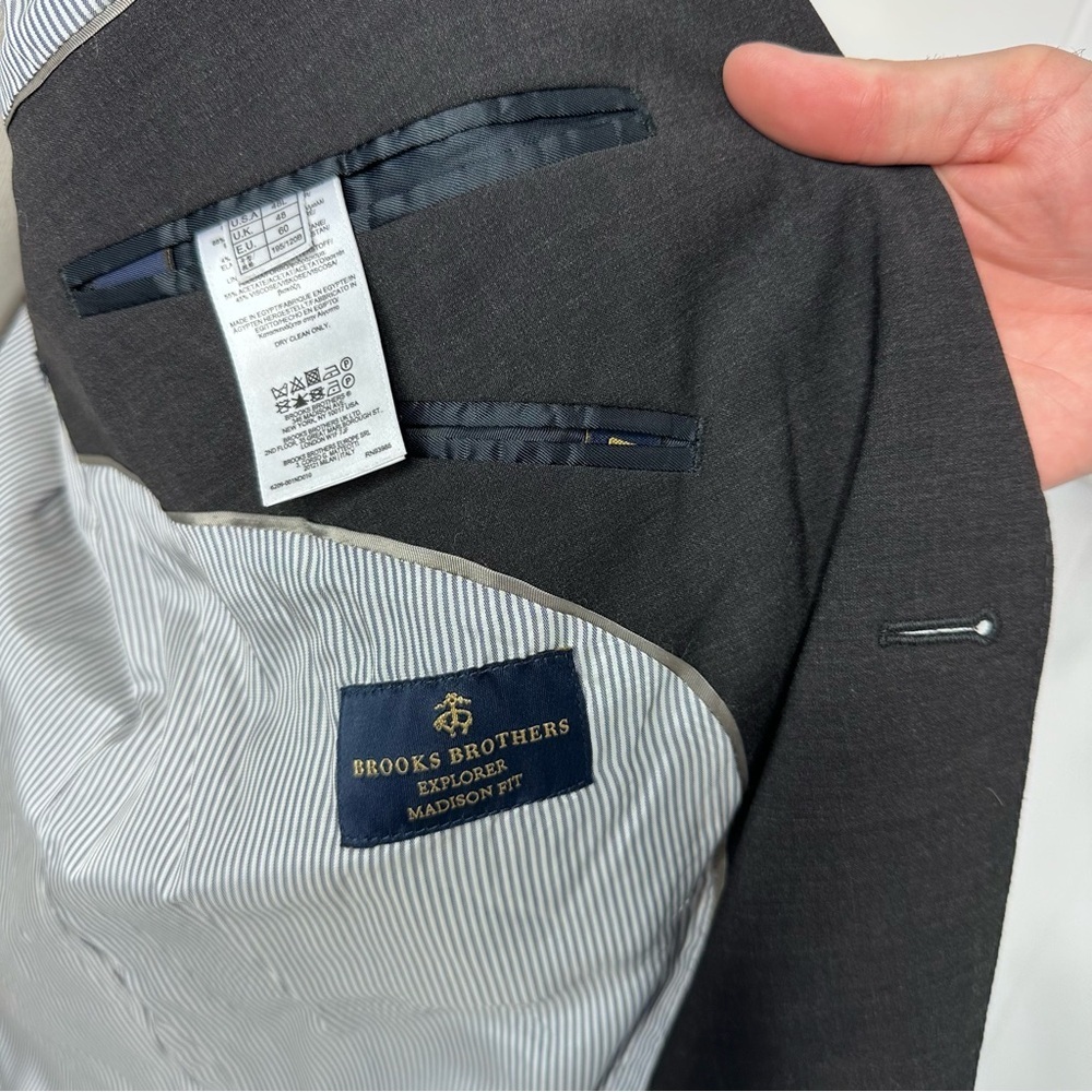 Brooks Brothers Explorer Madison Charcoal Blazer/Suit Jacket View 3